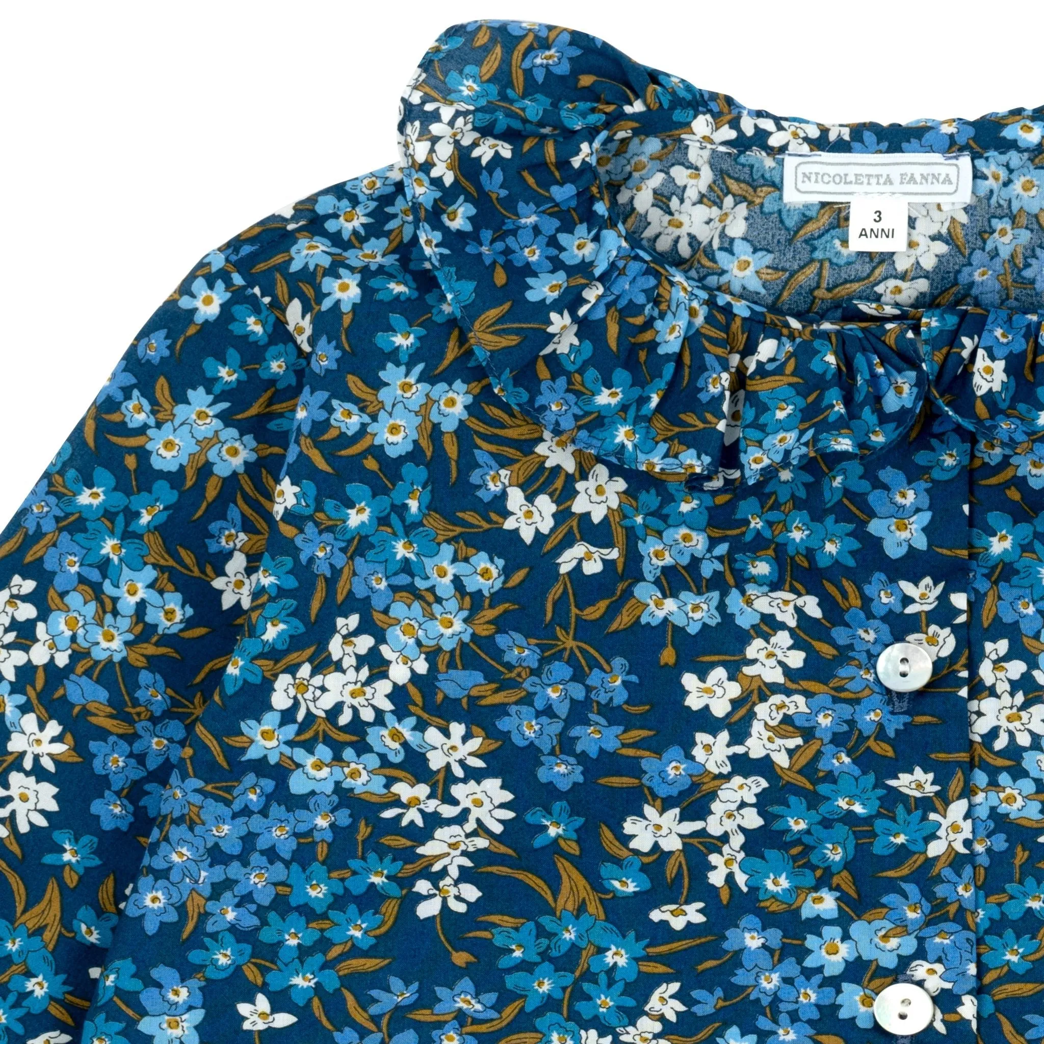 Wanda Blouse - Liberty Blue and Browns