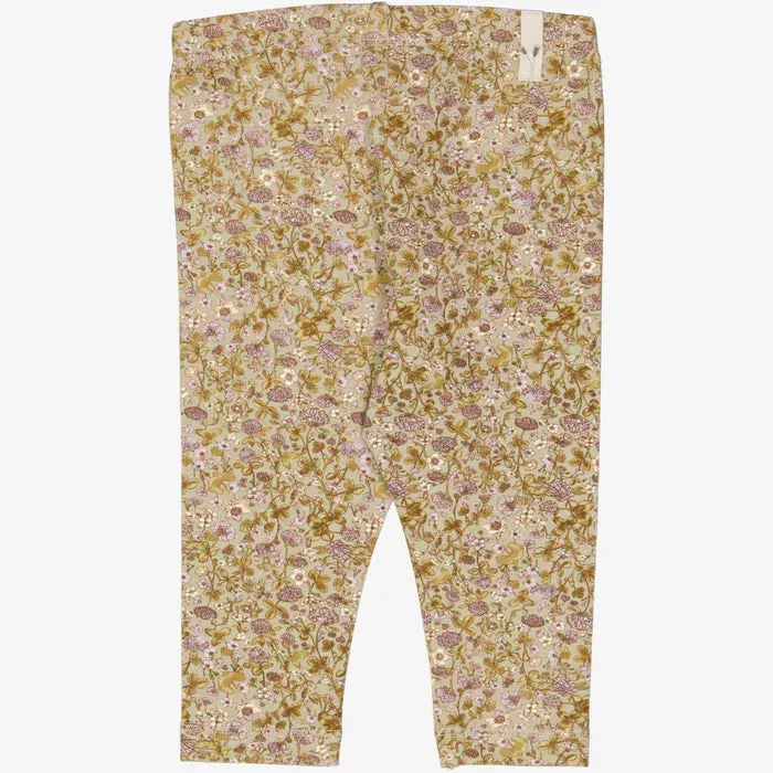 Wheat - Jersey Leggings- Fossil flowers