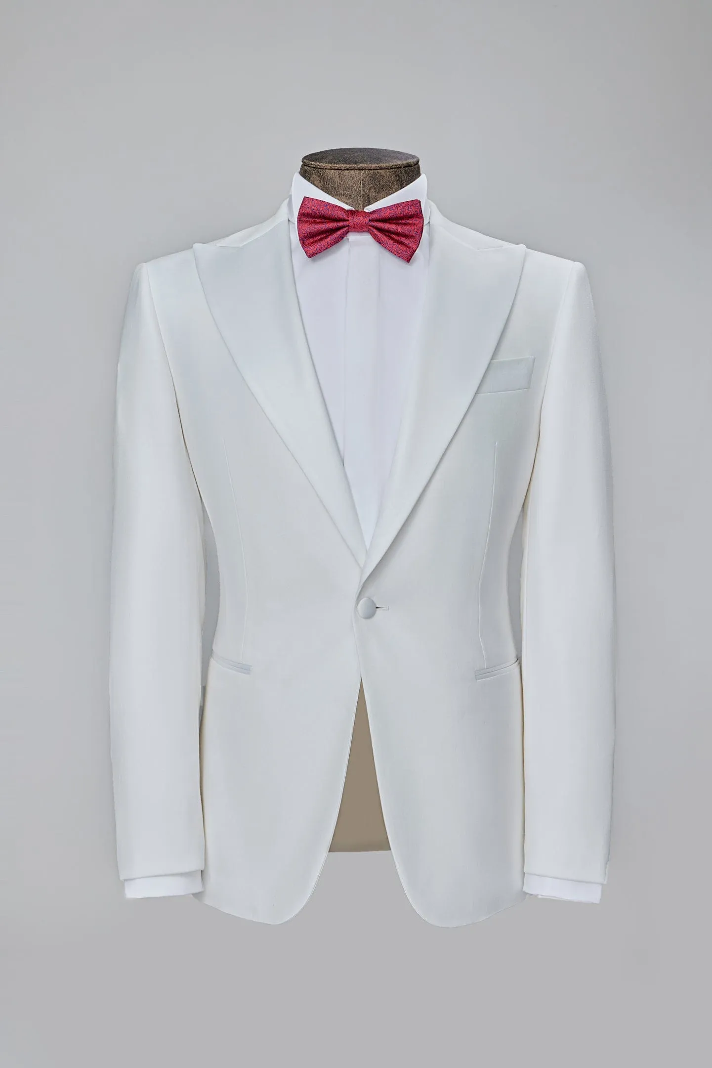 White Peak Lapel Single Button Mens Blazer