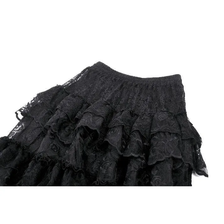 Women's Gothic Layered Lace Long Skirt