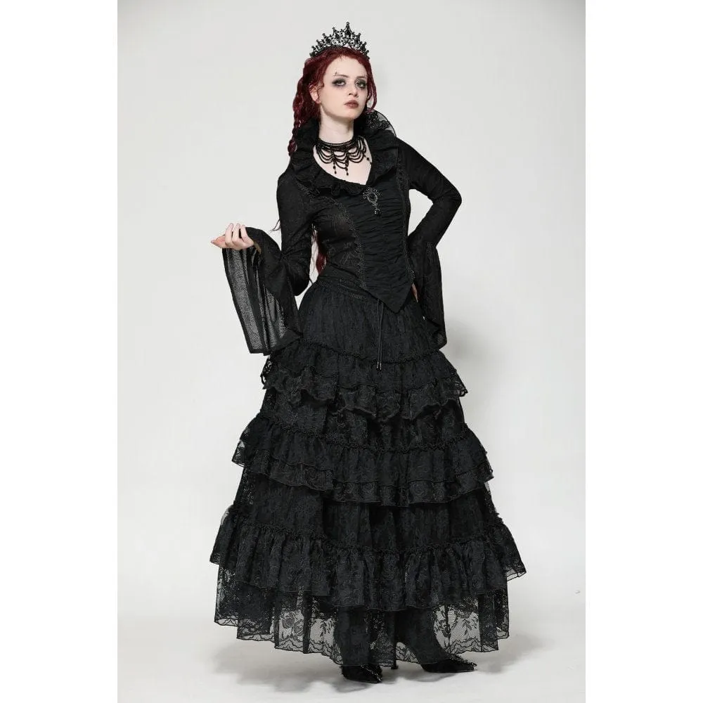 Women's Gothic Layered Lace Long Skirt