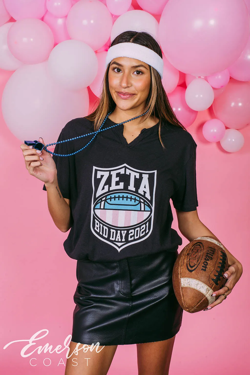 Zeta Tau Alpha Football Bid Day Notch Tee