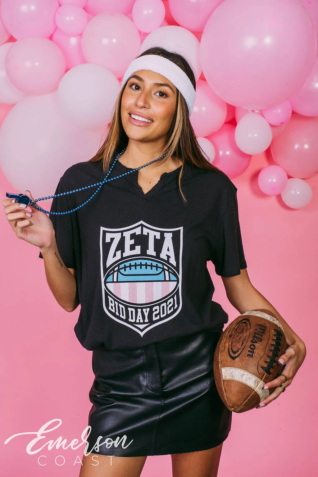 Zeta Tau Alpha Football Bid Day Notch Tee