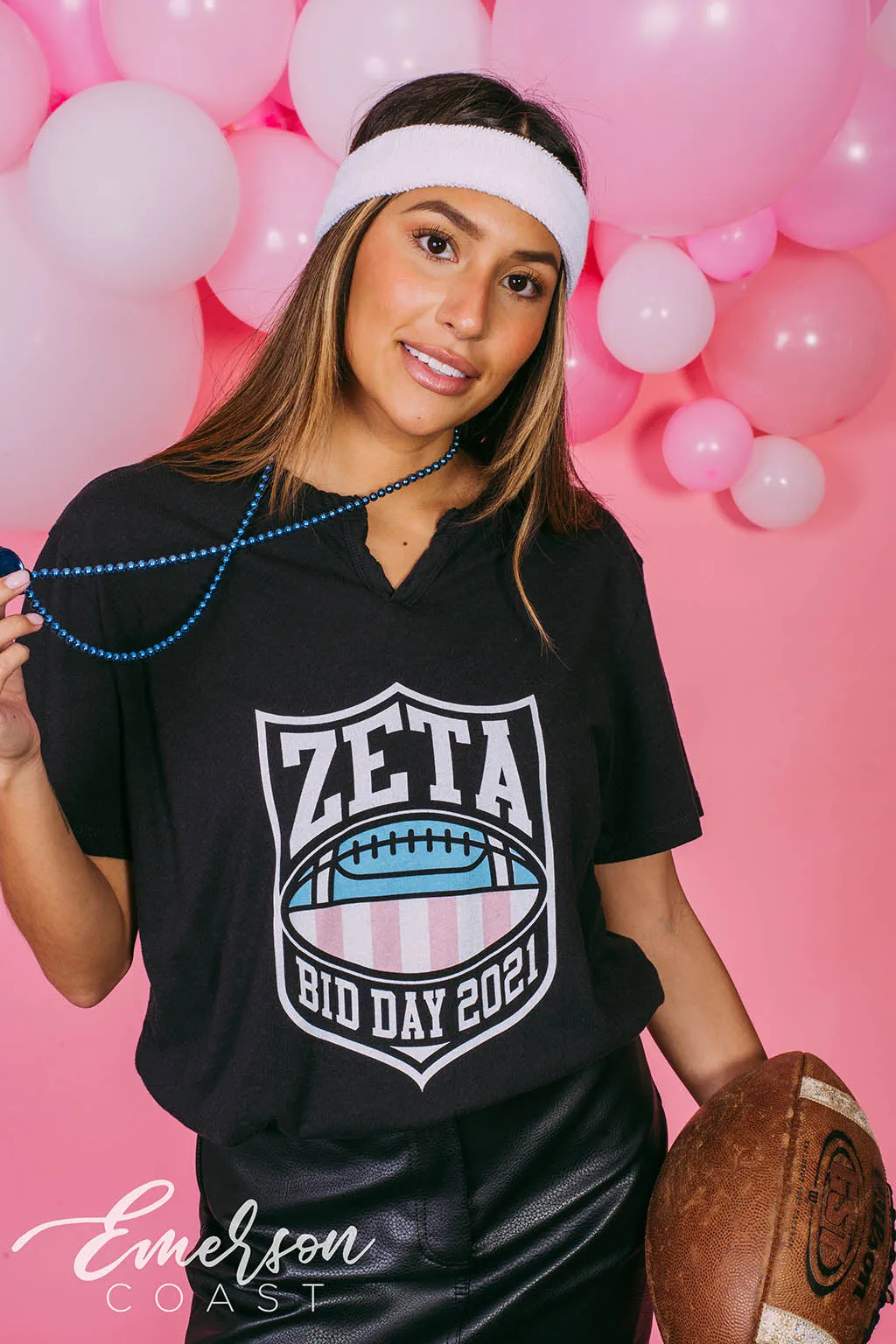 Zeta Tau Alpha Football Bid Day Notch Tee