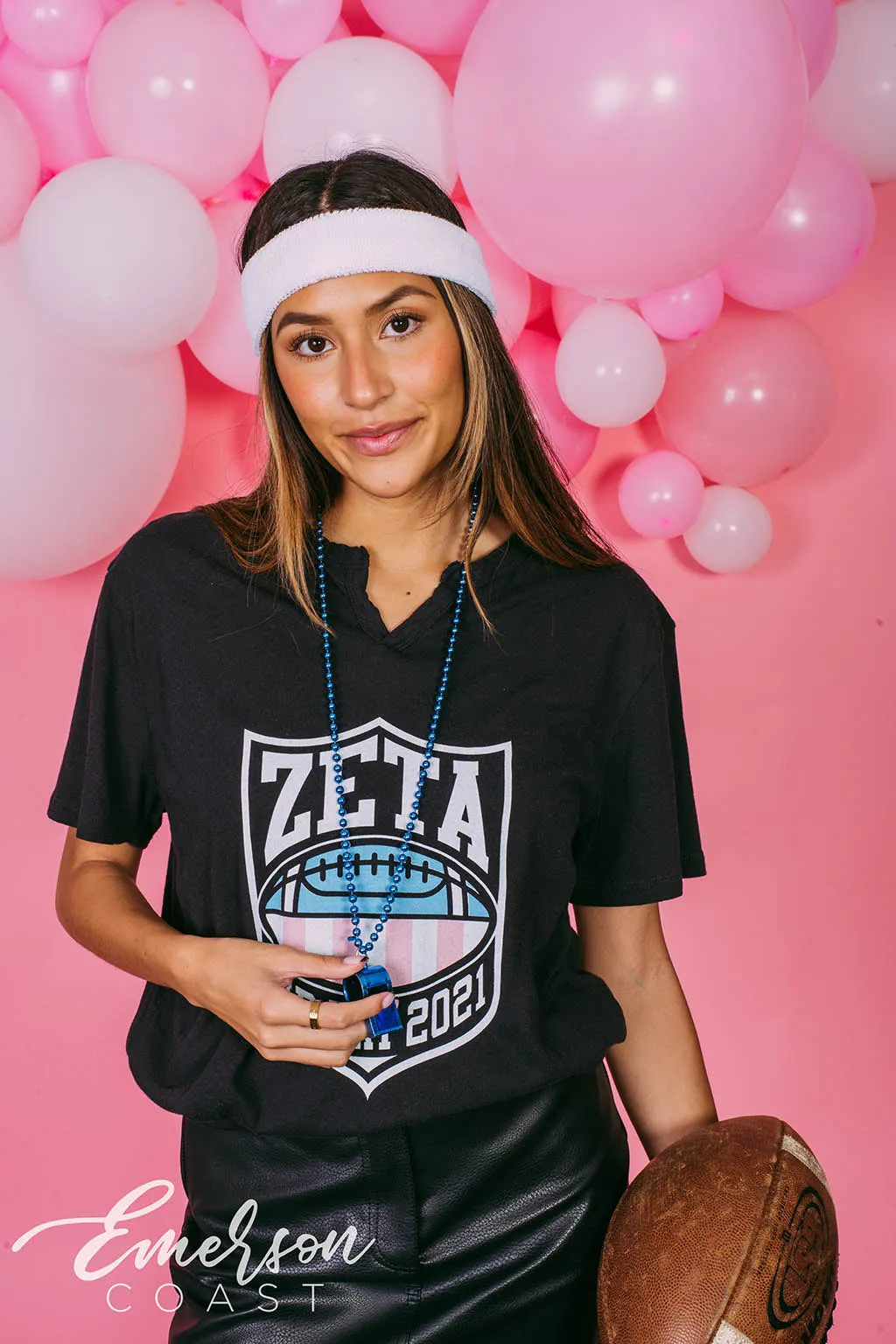 Zeta Tau Alpha Football Bid Day Notch Tee