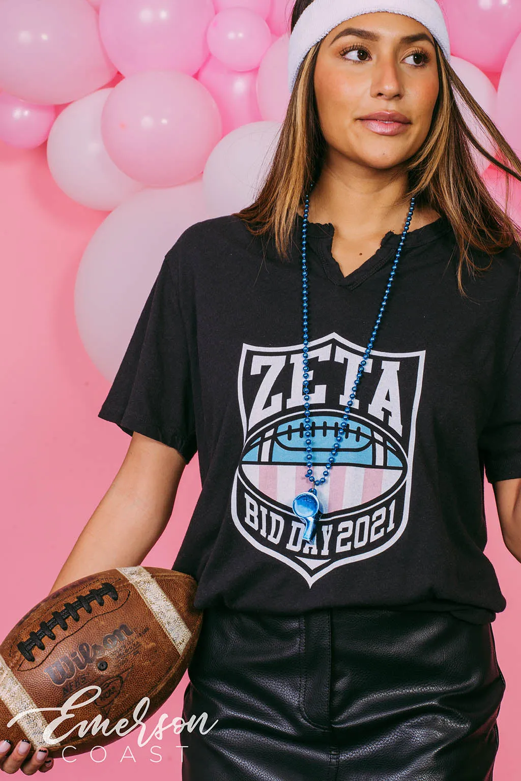 Zeta Tau Alpha Football Bid Day Notch Tee