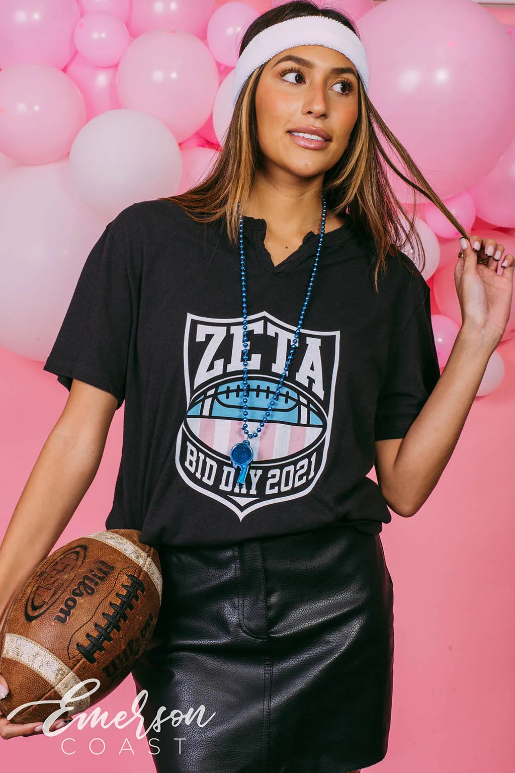 Zeta Tau Alpha Football Bid Day Notch Tee